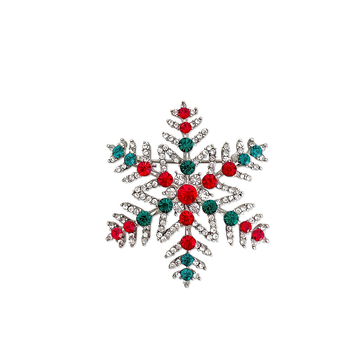 Wrapables Christmas Crystal Rhinestone Brooch Pin, Snowflake