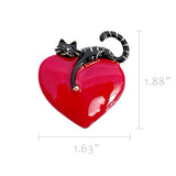 Wrapables Lounging Cats Enamel Brooch Pin, Cat on Heart