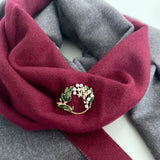 Wrapables Christmas Crystal Rhinestone Brooch Pin, Laurel & Faux Pearls