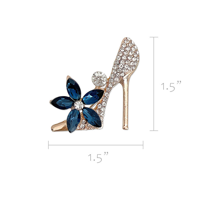 Wrapables Crystal Rhinestone High Heel Shoe Brooch Pin, Blue