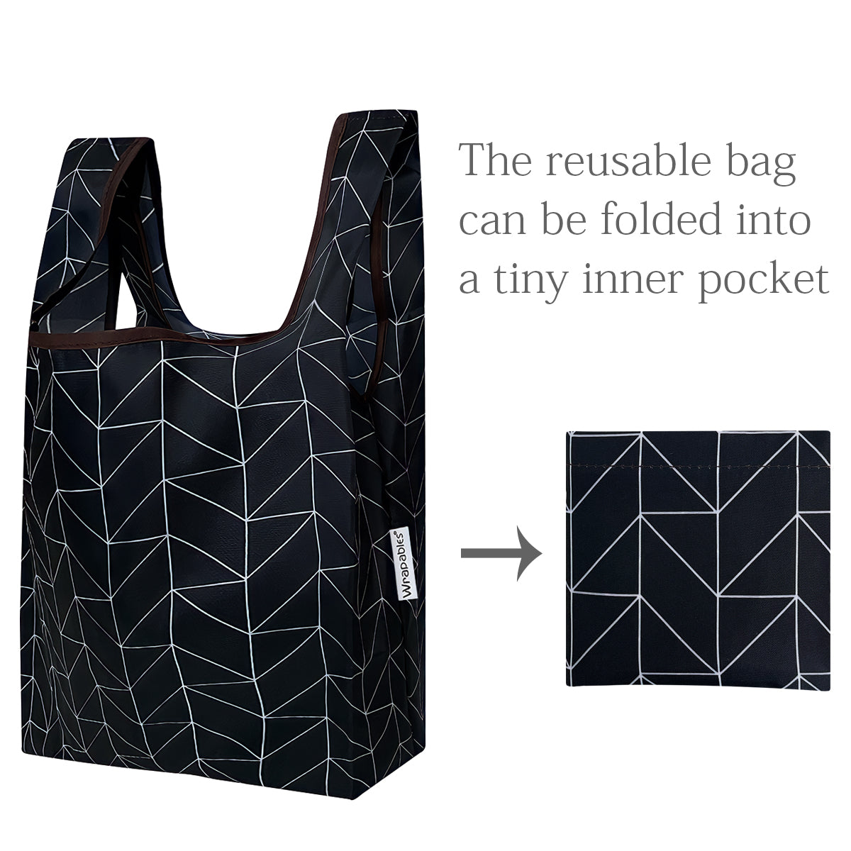 Wrapables JoliBag Nylon Reusable Grocery Bag, Set of 6