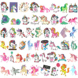 Wrapables Waterproof Vinyl Stickers for Water Bottles, Laptop, Phones, Skateboards, Decals for Teens, 100pcs, Unicorns