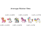 Wrapables Waterproof Vinyl Stickers for Water Bottles, Laptop, Phones, Skateboards, Decals for Teens, 100pcs, Unicorns