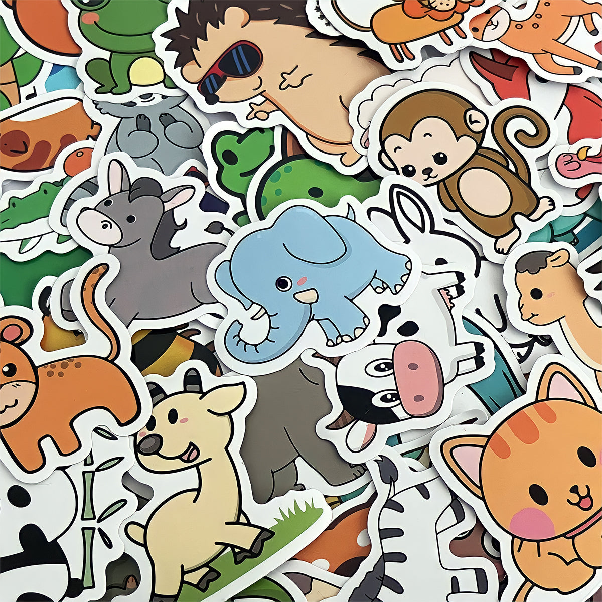 Wrapables Waterproof Vinyl Stickers for Water Bottles, Laptop, Phones, Skateboards, Decals for Teens, 100pcs, Baby Animals