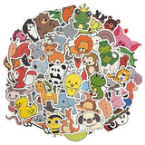 Wrapables Waterproof Vinyl Stickers for Water Bottles, Laptop, Phones, Skateboards, Decals for Teens, 100pcs, Baby Animals