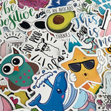 Wrapables Waterproof Vinyl Stickers for Water Bottles, Laptop, Phones, Skateboards, Decals for Teens, 100pcs, Groovy Vibes