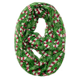 Wrapables Lightweight Winter Holiday Christmas Scarf, Candy Canes Green