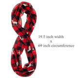 Wrapables Lightweight Winter Holiday Christmas Scarf, Reindeer Plaid Red