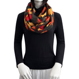 Wrapables Lightweight Winter Holiday Christmas Scarf, Maple Leaves & Pumpkins