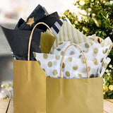 Wrapables Tissue Paper 20 x 28 Inch for Gift Wrapping, Arts & Crafts, Paper Flowers, Garlands, Tassels (60 Sheets), Black & Gold