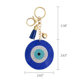 Wrapables Crystal Bling Key Chain Keyring with Tassel Car Purse Handbag Pendant, Blue Evil Eye