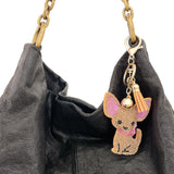 Wrapables Crystal Bling Key Chain Keyring with Tassel Car Purse Handbag Pendant, Chihuahua