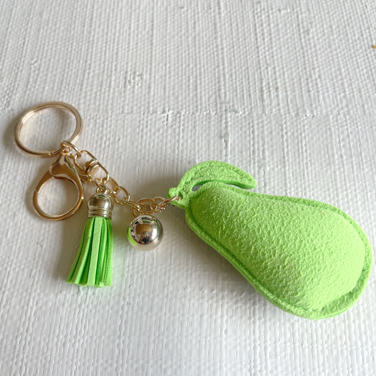 Wrapables Crystal Bling Key Chain Keyring with Tassel Car Purse Handbag Pendant, Avocado