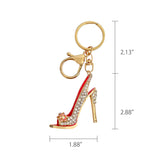 Wrapables Crystal Bling Key Chain Keyring with Tassel Car Purse Handbag Pendant, Pink High Heel