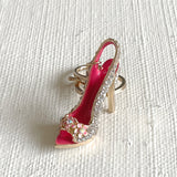 Wrapables Crystal Bling Key Chain Keyring with Tassel Car Purse Handbag Pendant, Pink High Heel