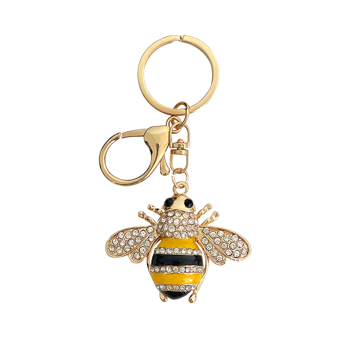 Wrapables Crystal Bling Key Chain Keyring with Tassel Car Purse Handbag Pendant, Bee