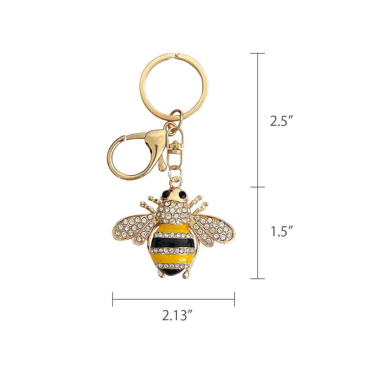 Wrapables Crystal Bling Key Chain Keyring with Tassel Car Purse Handbag Pendant, Bee