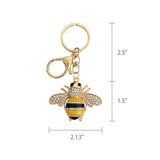 Wrapables Crystal Bling Key Chain Keyring with Tassel Car Purse Handbag Pendant, Bee