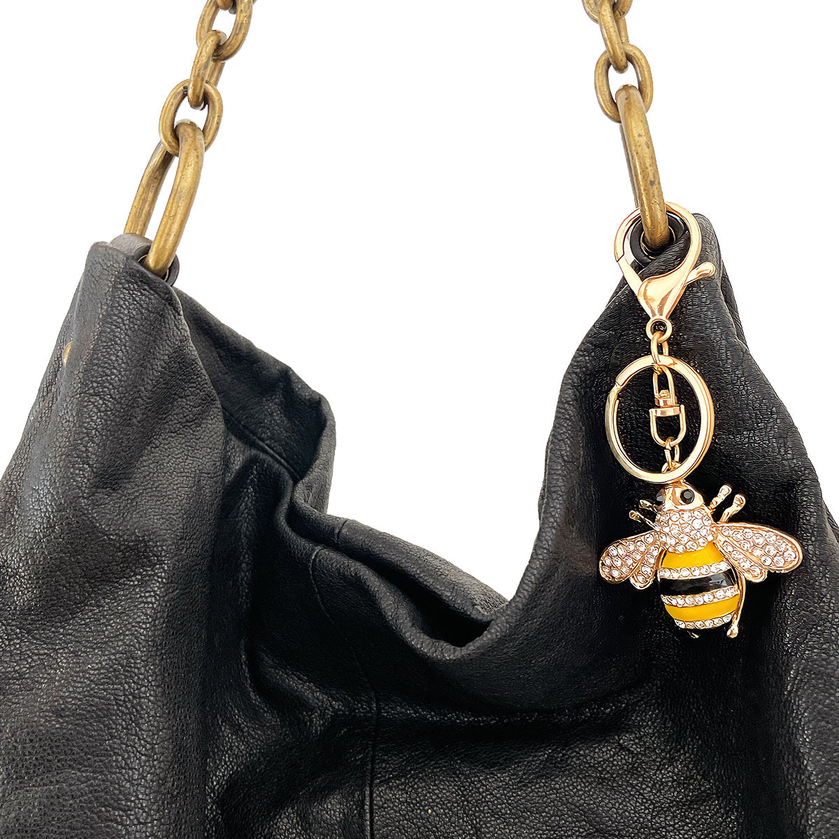 Wrapables Crystal Bling Key Chain Keyring with Tassel Car Purse Handbag Pendant, Bee