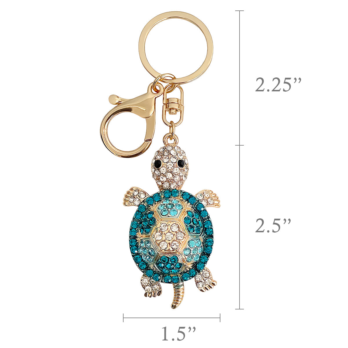 Wrapables Crystal Bling Key Chain Keyring with Tassel Car Purse Handbag Pendant, Blue Sea Turtle