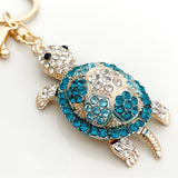 Wrapables Crystal Bling Key Chain Keyring with Tassel Car Purse Handbag Pendant, Blue Sea Turtle