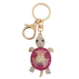 Wrapables Crystal Bling Key Chain Keyring with Tassel Car Purse Handbag Pendant, Pink Sea Turtle