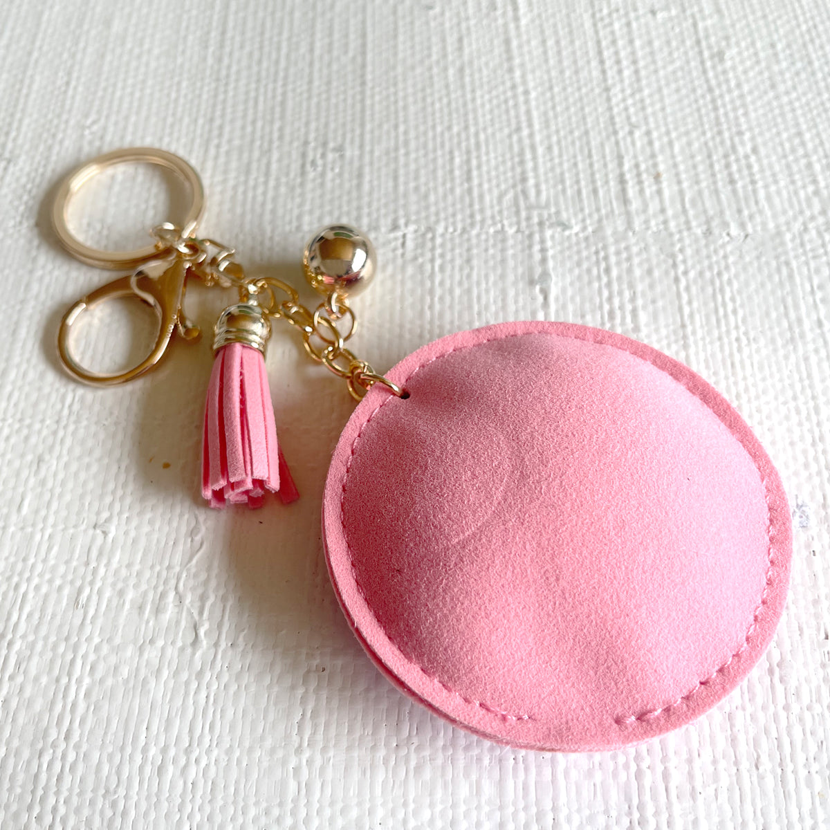 Wrapables Crystal Bling Key Chain Keyring with Tassel Car Purse Handbag Pendant, Pink Evil Eye