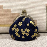 Wrapables Stylish Decorative Coin Purse, Clasp Wallet, Navy Blossoms