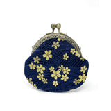 Wrapables Stylish Decorative Coin Purse, Clasp Wallet, Navy Blossoms