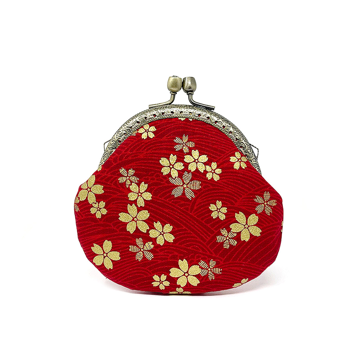 Wrapables Stylish Decorative Coin Purse, Clasp Wallet, Red Blossoms