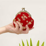 Wrapables Stylish Decorative Coin Purse, Clasp Wallet, Red Blossoms