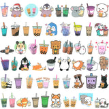 Wrapables Waterproof Vinyl Stickers for Water Bottles, Laptop, Phones, Skateboards, Decals for Teens, 100pcs, Boba Tea