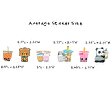 Wrapables Waterproof Vinyl Stickers for Water Bottles, Laptop, Phones, Skateboards, Decals for Teens, 100pcs, Boba Tea