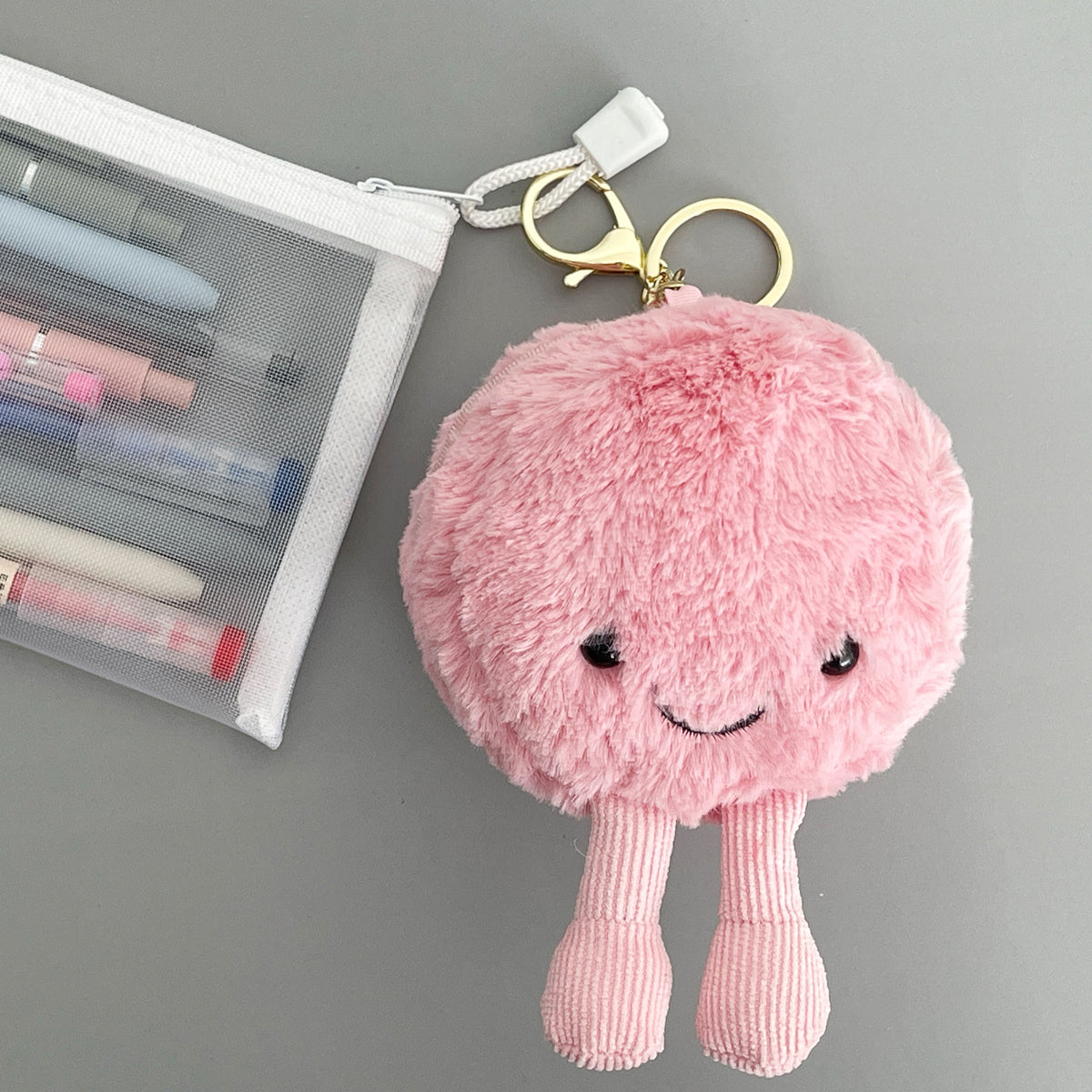 Wrapables Cute Plush Keychain Keyring Pendant Charm for Bag, Macaron