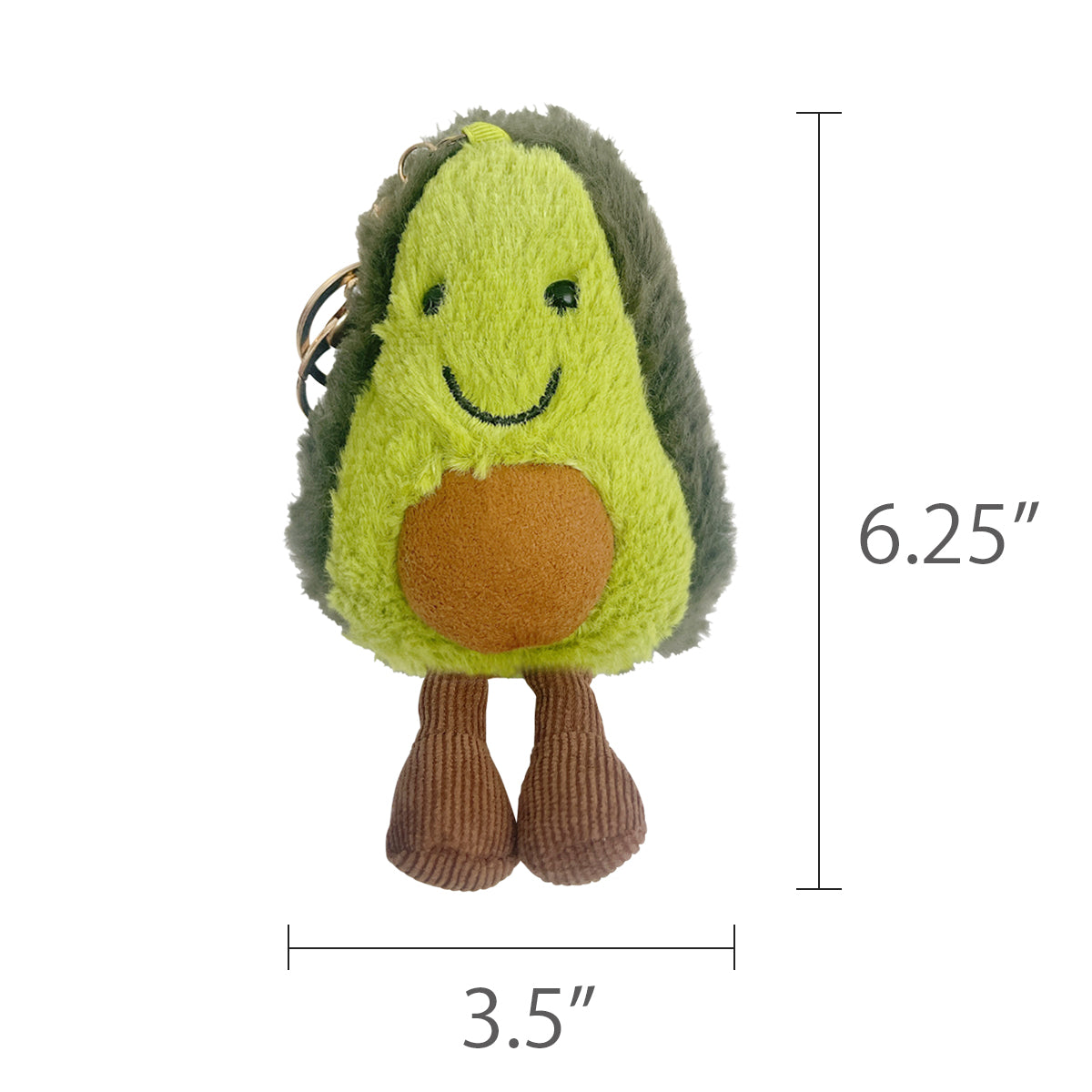 Wrapables Cute Plush Keychain Keyring Pendant Charm for Bag, Avocado