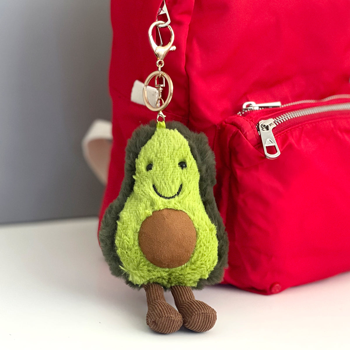 Wrapables Cute Plush Keychain Keyring Pendant Charm for Bag, Avocado