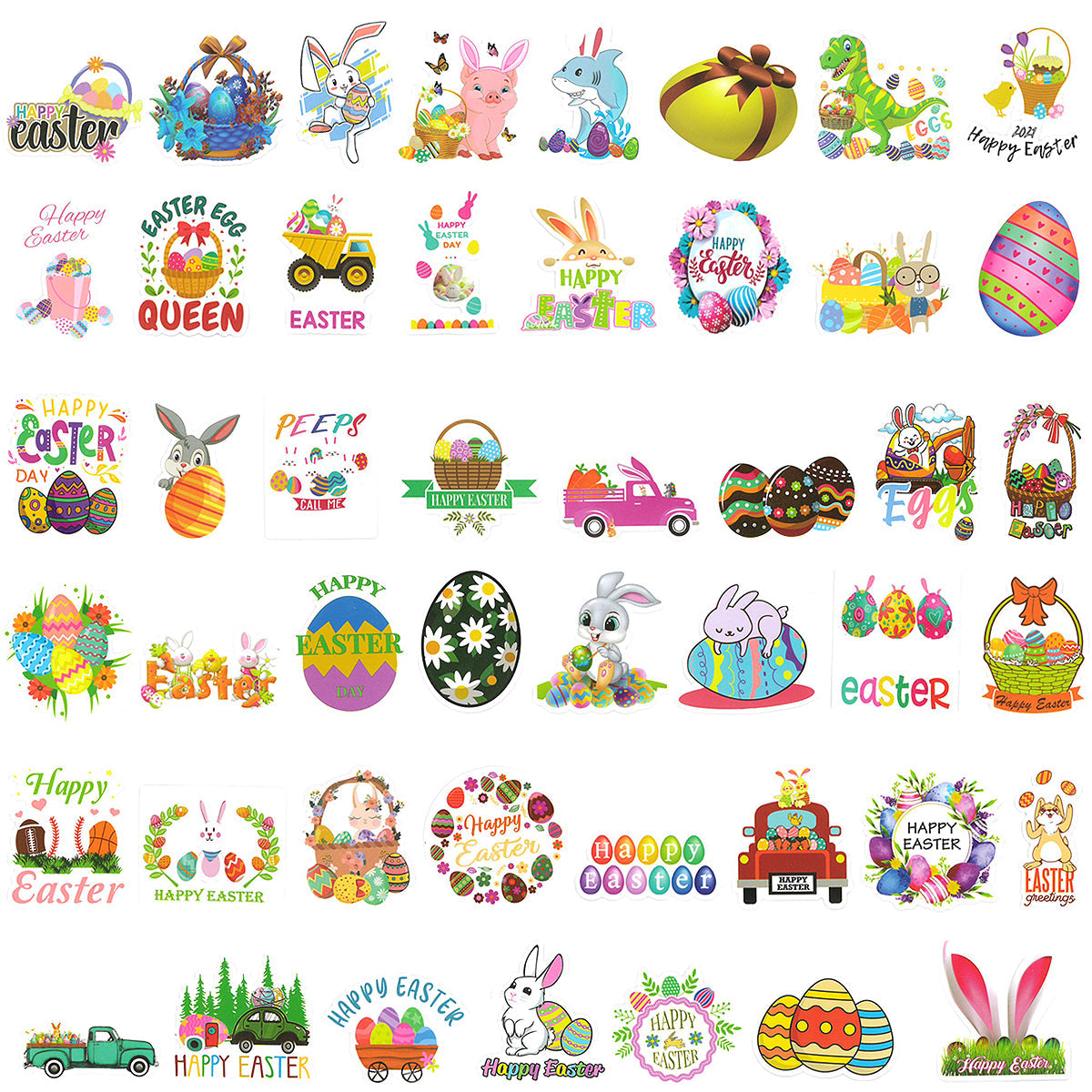 Wrapables Waterproof Vinyl Stickers for Water Bottles, Laptop, Phones, Skateboards, Decals for Teens, 100pcs, Easter