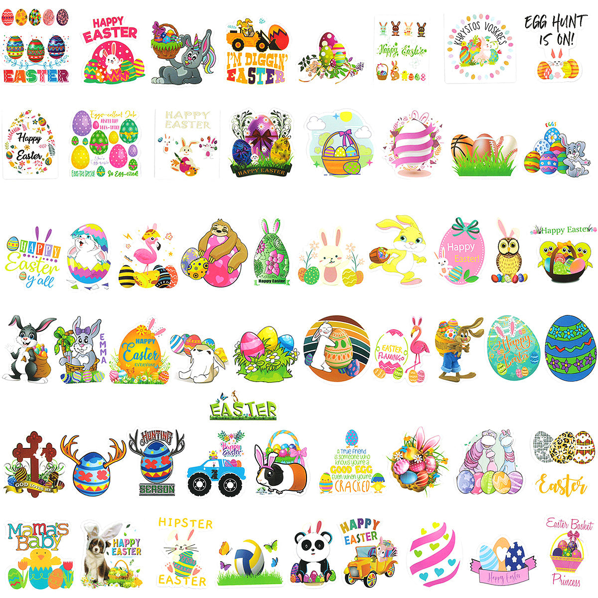 Wrapables Waterproof Vinyl Stickers for Water Bottles, Laptop, Phones, Skateboards, Decals for Teens, 100pcs, Easter