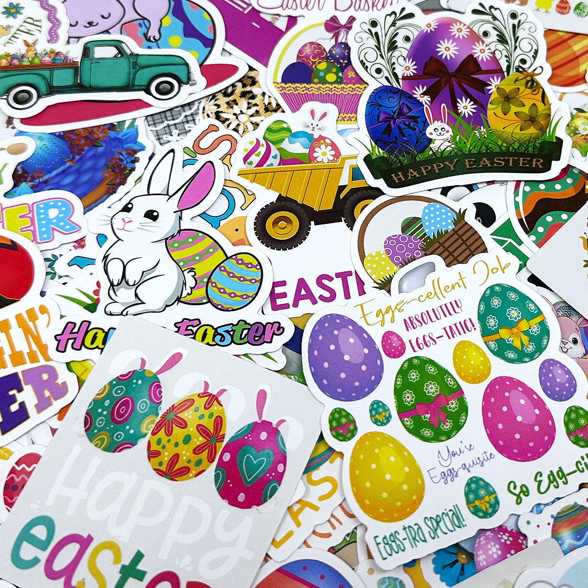 Wrapables Waterproof Vinyl Stickers for Water Bottles, Laptop, Phones, Skateboards, Decals for Teens, 100pcs, Easter