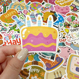 Wrapables Waterproof Vinyl Stickers for Water Bottles, Laptop, Phones, Skateboards, Decals for Teens, 100pcs, Birthday Treats
