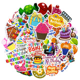 Wrapables Waterproof Vinyl Stickers for Water Bottles, Laptop, Phones, Skateboards, Decals for Teens, 100pcs, Birthday Treats