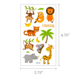 Wrapables Waterproof Temporary Tattoos for Children, 20 sheets Dinosaurs & Animals