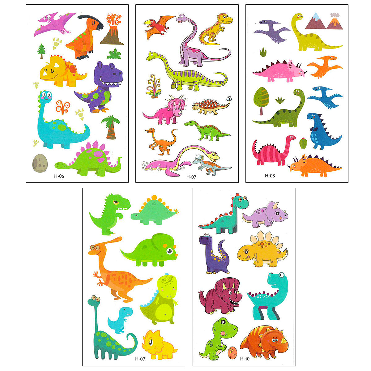 Wrapables Waterproof Temporary Tattoos for Children, 20 sheets Dinosaurs & Animals