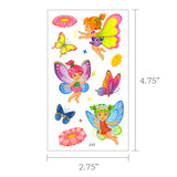 Wrapables Waterproof Temporary Tattoos for Children, 20 sheets Butterflies & Fairies