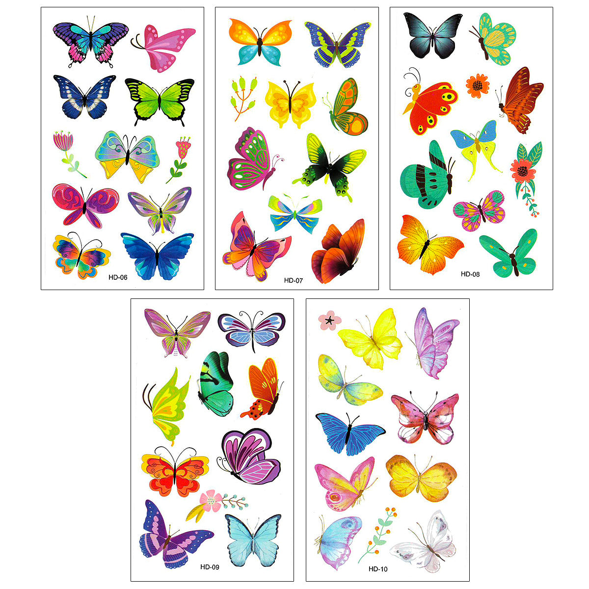 Wrapables Waterproof Temporary Tattoos for Children, 20 sheets Butterflies & Fairies