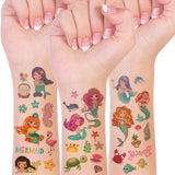 Wrapables Waterproof Temporary Tattoos for Children, 20 sheets Mermaids