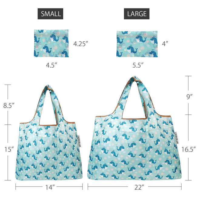 Wrapables Nylon Reusable Shopping Bags, Foldable Shopping Tote Bags, Reusable Grocery Bags, Travel Bags LS (set of 2), Set of 2, Galaxy