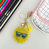 Wrapables Crystal Bling Key Chain Keyring with Tassel Car Purse Handbag Pendant, Mr Sunshine