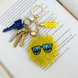 Wrapables Crystal Bling Key Chain Keyring with Tassel Car Purse Handbag Pendant, Mr Sunshine