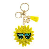 Wrapables Crystal Bling Key Chain Keyring with Tassel Car Purse Handbag Pendant, Mr Sunshine